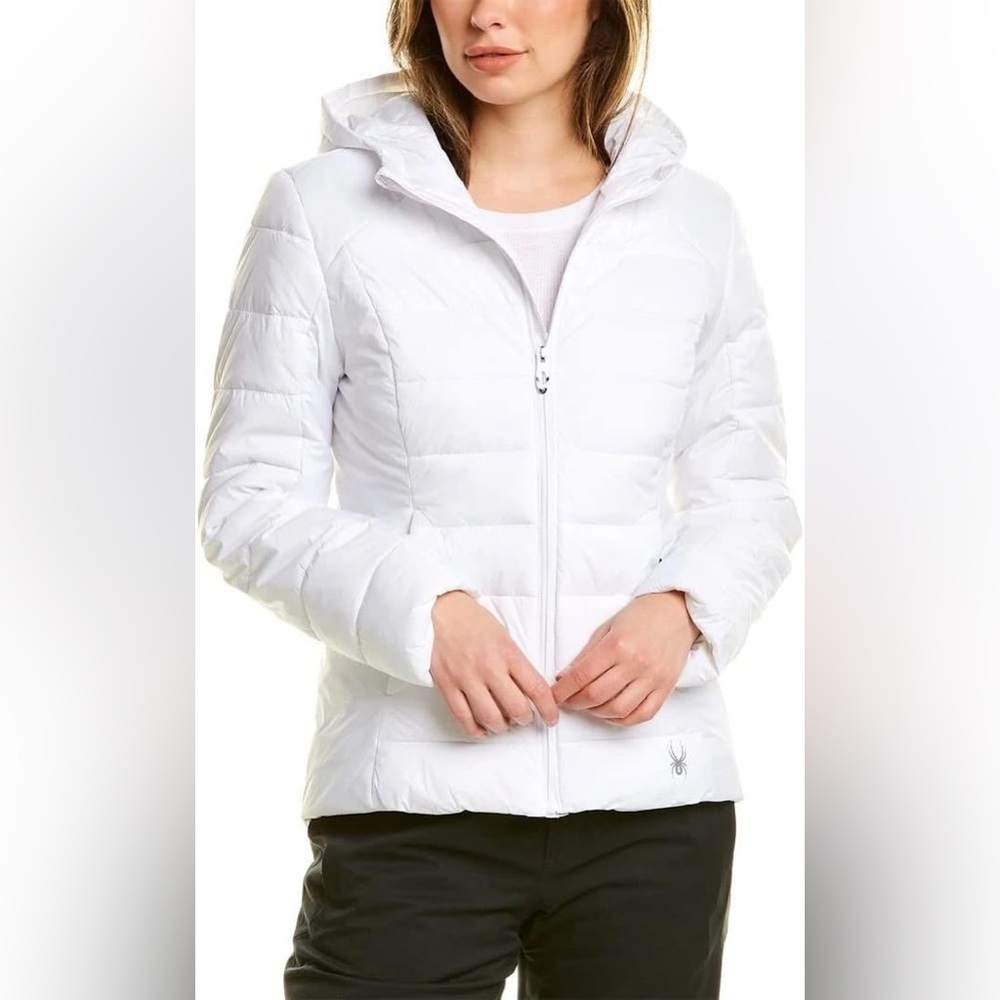 NWT Spyder Women’s Clara Short White Puffer Hooded Jacket Sz S NWT $199
